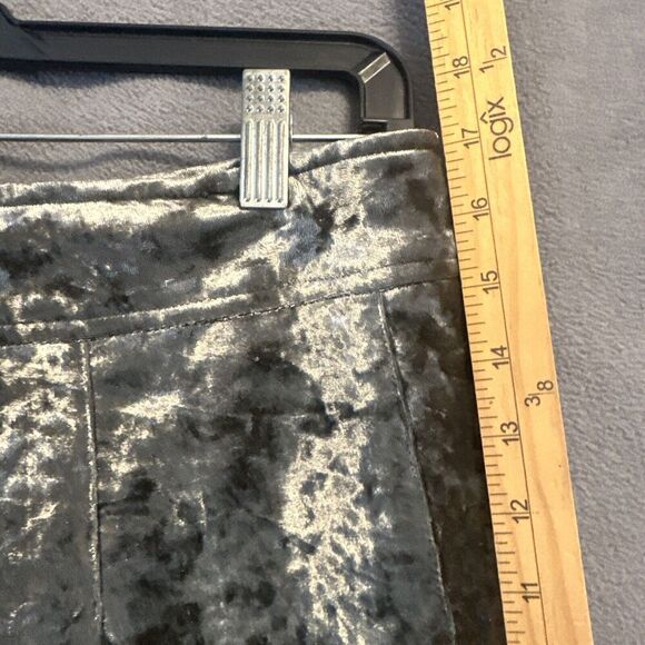 NWT Storia Crushed Velvet Mini Skirt Size Large Gray 90s Style Grunge Side Zip - Picture 6 of 8